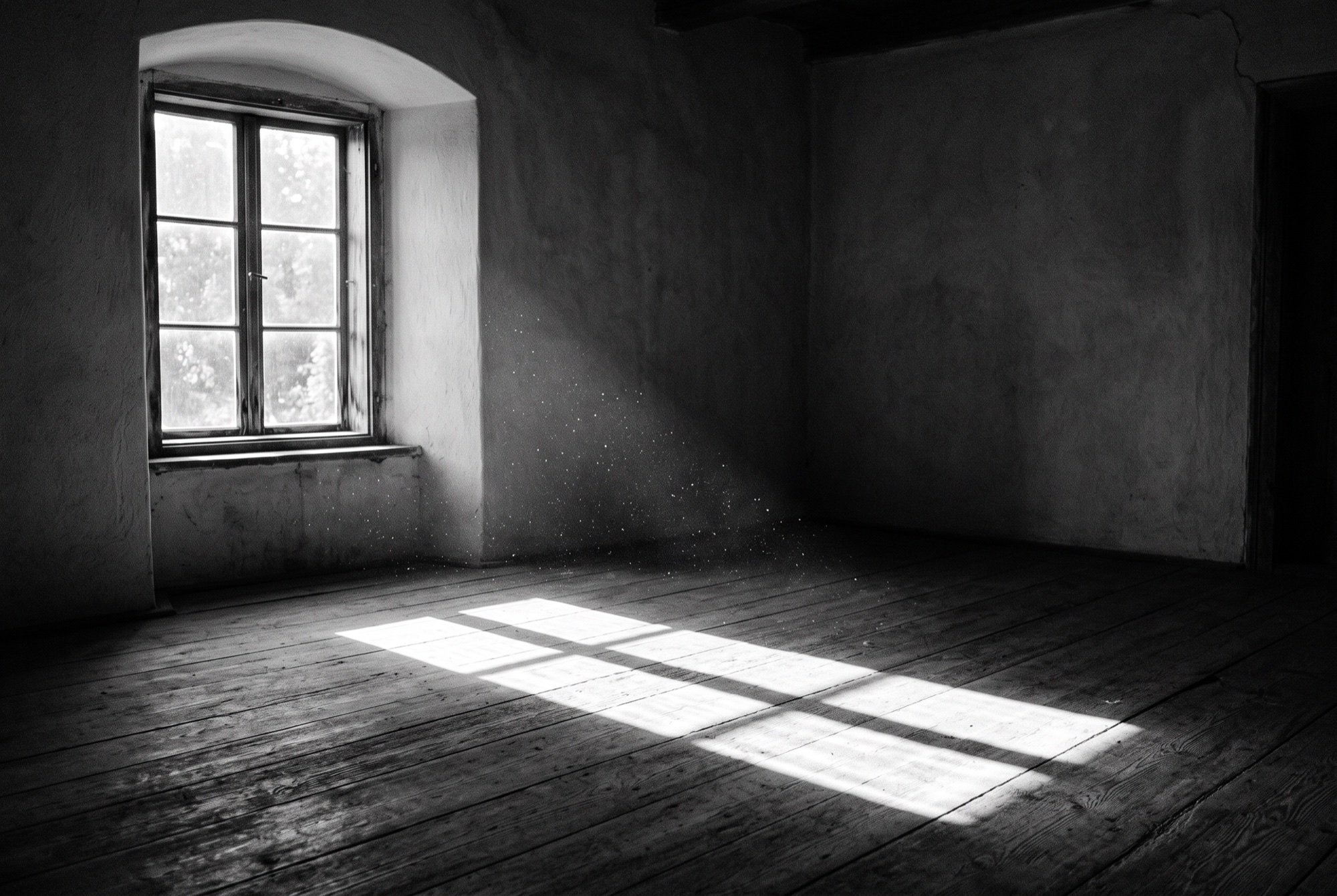 Morning light falling across an empty room